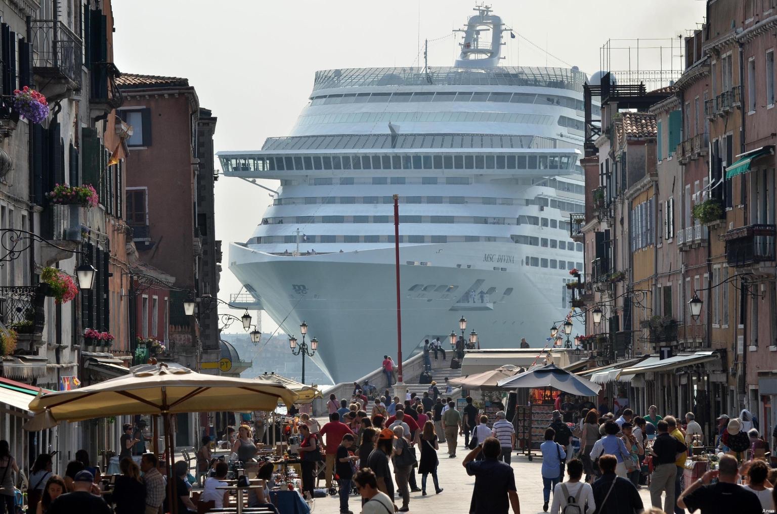 Cruise Ship at Dock in Italy